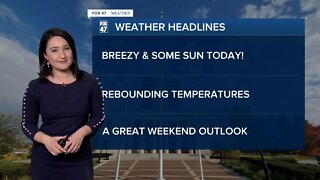 Today's Forecast: Mostly sunny, cooler and breezy