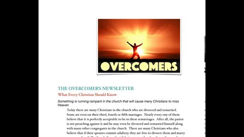 OVERCOMERS!!! Divorce, Remarriage and JESUS- Many Christians Will Miss Heaven