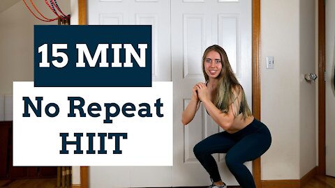 15 MIN NO REPEAT HIIT WORKOUT - For people who get bored easily / 45 sec on 15 sec off | Selah Myers