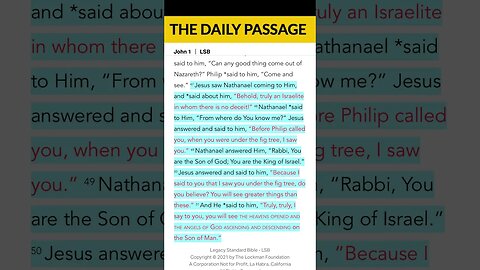 Pursuing Jesus Through His Word: Join THE DAILY PASSAGE | John 1:47-51 | #shorts #bible #Jesus