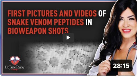 First Pictures and Videos of Snake Venom Peptides in Bioweapon Shots