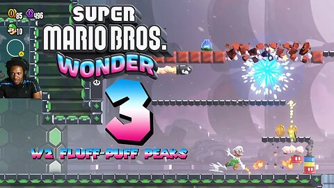 Super Mario Bros. Wonder Playthrough pt3 - World 2 (W2) Fluff-Puff Peaks