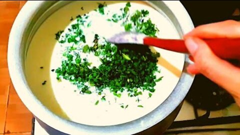 Yogurt and herb soup! (Dovga)