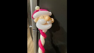 Santa Claus head balloon twisting tutorial
