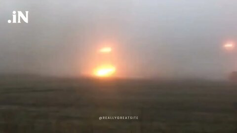 Multiple Rocket Launcher Fires At Russian Troops