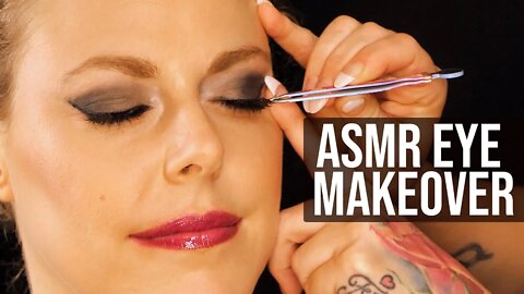 ASMR 💕 Ultra Gorgeous Eye Makeover, Whispers & Face Brushing ⚡ Extra Tingles