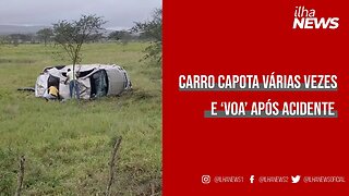 Após atropelar e matar pedestre, carro capota várias vezes com mãe e bebê dentro em rodovia de SE