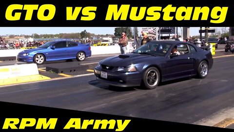 Ford Mustang Vs Pontiac GTO Drag Racing