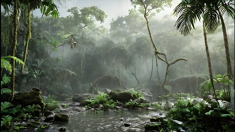 AI JUNGLE | The most Beautiful Rendered Jungle | PureWater Relaxation..