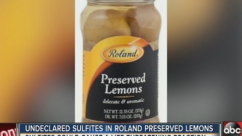 RECALL: Roland Foods recalls preserved lemons and Manzanilla Olives Stuffed with Anchovies
