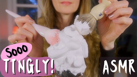 ASMR Shaving Cream on Mic 🎙 + Intense tingly crinkles - NO TALKING