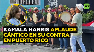 Kamala Harris aplaude sin entender una canción contra su visita a Puerto Rico