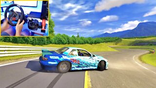 NISSAN SILVIA S13 V8 IN ASSETTO CORSA DRIFT WITH G29 STEERING WHEEL AND HAND BRAKE