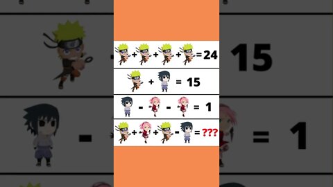 Quiz Matemático Naruto - Teste de Raciocínio #shorts