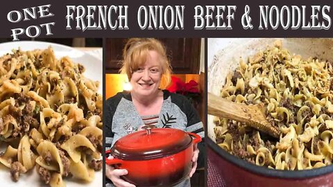 ONE POT FRENCH ONION GROUND BEEF & NOODLES | Easy Skillet Meal