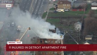 11 injured in Detroit apartment fire