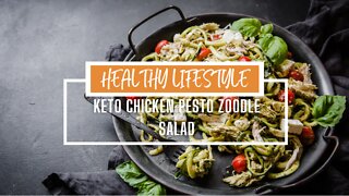 Keto Chicken Pesto Zoodle Salad