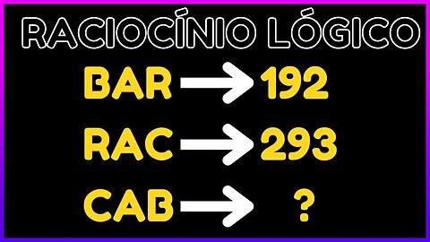 QUESTÃO DE RACIOCÍNIO LÓGICO DIFERENTE| MATEMÁTICA BÁSICA