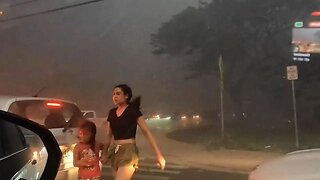 LAHAINA MAUI FLEEING THE FIRES FOOTAGE PT4