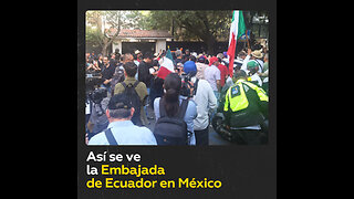 Así se ven los exteriores de la Embajada ecuatoriana en México