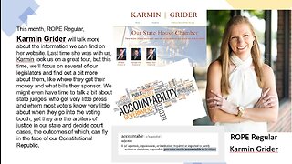 ROPE Report #62 - Karmin Grider; From Whom Are YOUR Legislators Getting Campaign Funds