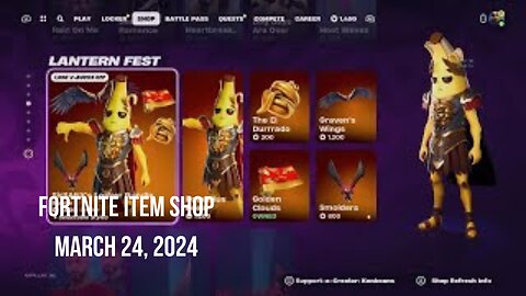 Fortnite Item Shop|March 24, 2024(*New* SirSANX's Locker Bundle)