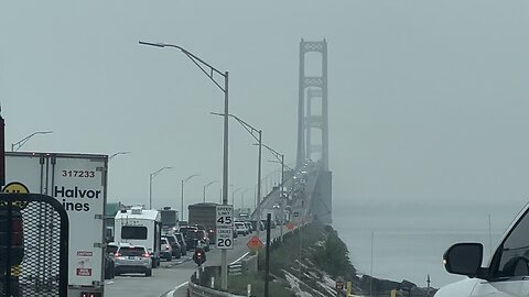 Canadian Wildfire Smoke Moves Across Mackinac Bridge in Michigan