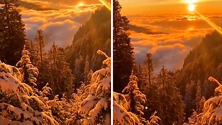 Stunning mountaintop view from above the clouds