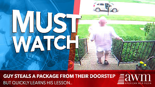 Package Thief Quickly Learns His Lesson