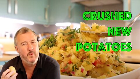 Crushed new potatoes, better than smashed potatoes