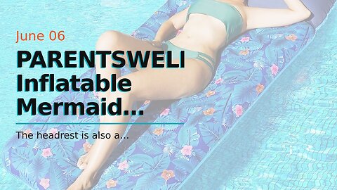 PARENTSWELL Inflatable Mermaid Scales Pool Floats 72" x 38", X-Large, Fabric-Covered Pool Float...