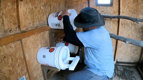 Chicken Coop Renovation - New Nesting Buckets|DIY Natural Chicken Roost - Beautiful Living Farmhouse