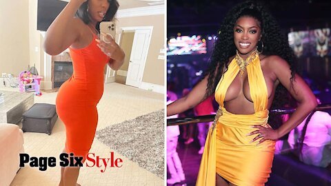 Porsha Williams says it's OK to 'have a gut' as she poses in tight dress