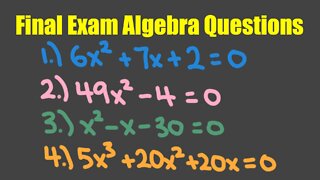 Final Exam Questions for College Algebra