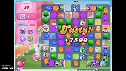 Candy Crush Level 1911 Audio Talkthrough, 3 Stars 0 Boosters