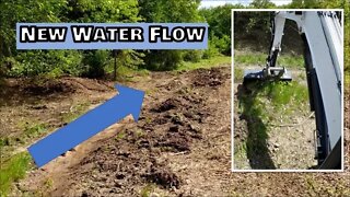 Fixing Deep woods trail ruts & more with Bobcat Mini Excavator Illinois Land Project
