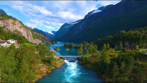 Amazing Nature Drone Waterfalls Aerial View