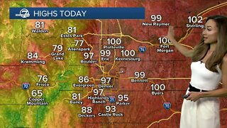 A hot end to the week, with scattered storms