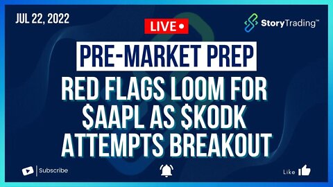 7/22/21 PreMarket Prep: Red Flags Loom for $AAPL as $KODK Attempts Breakout