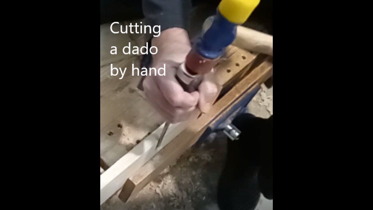 Hand Dado Hand Cutting a Dado