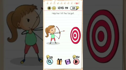 Brain Test Tricky Puzzles Level 119 Help her hit the target.
