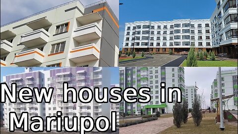 New houses in Mariupol RUSSIA 2023 Nuove case a Mariupol costruite dai russi vi mostrerò come la Russia ricostruisce questa città. FEBBRAIO 2023 residente di Mariupol che fa vedere i lavori