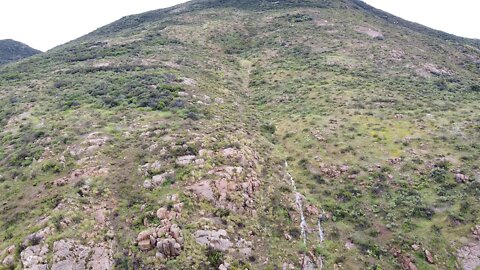 Water cascading down Cowles Mountain