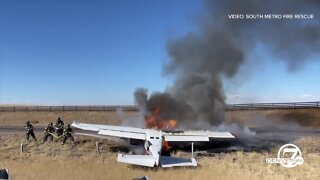 Raw video: Small plane crashes on E-470