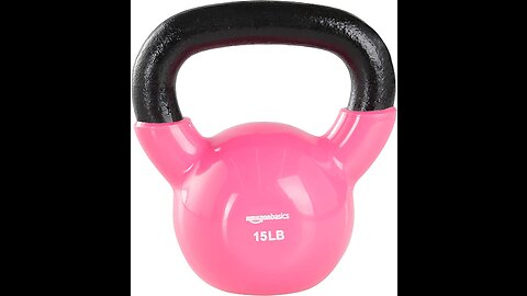 Amazon Basics Vinyl Coated Cast Iron Kettlebell Weight