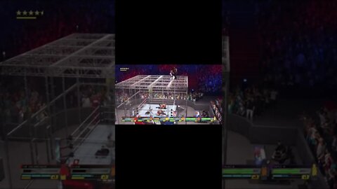 WWE 2k22 Bret Hart Suplex Breaks Cell Undertaker #shorts