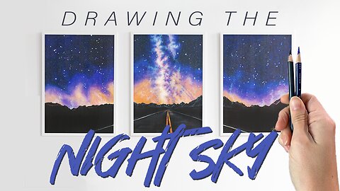 Night Sky Art Video - Stunning Colored Pencil Drawing