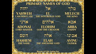 Bible Study - The Names of God Lesson 7 - YHWH/Jehovah Part 4 2022.11.15