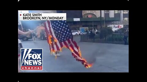 Protestors burn US FLAG at Golden Gate Bridge