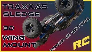 Traxxas Sledge 3D Wing Mount Test.